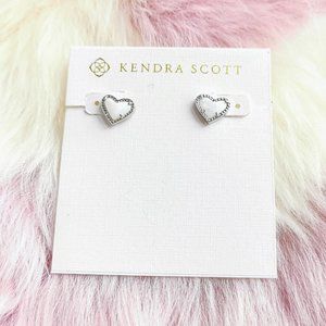 Silver Ari Ivory Mother-Of-Pearl Stud Earrings